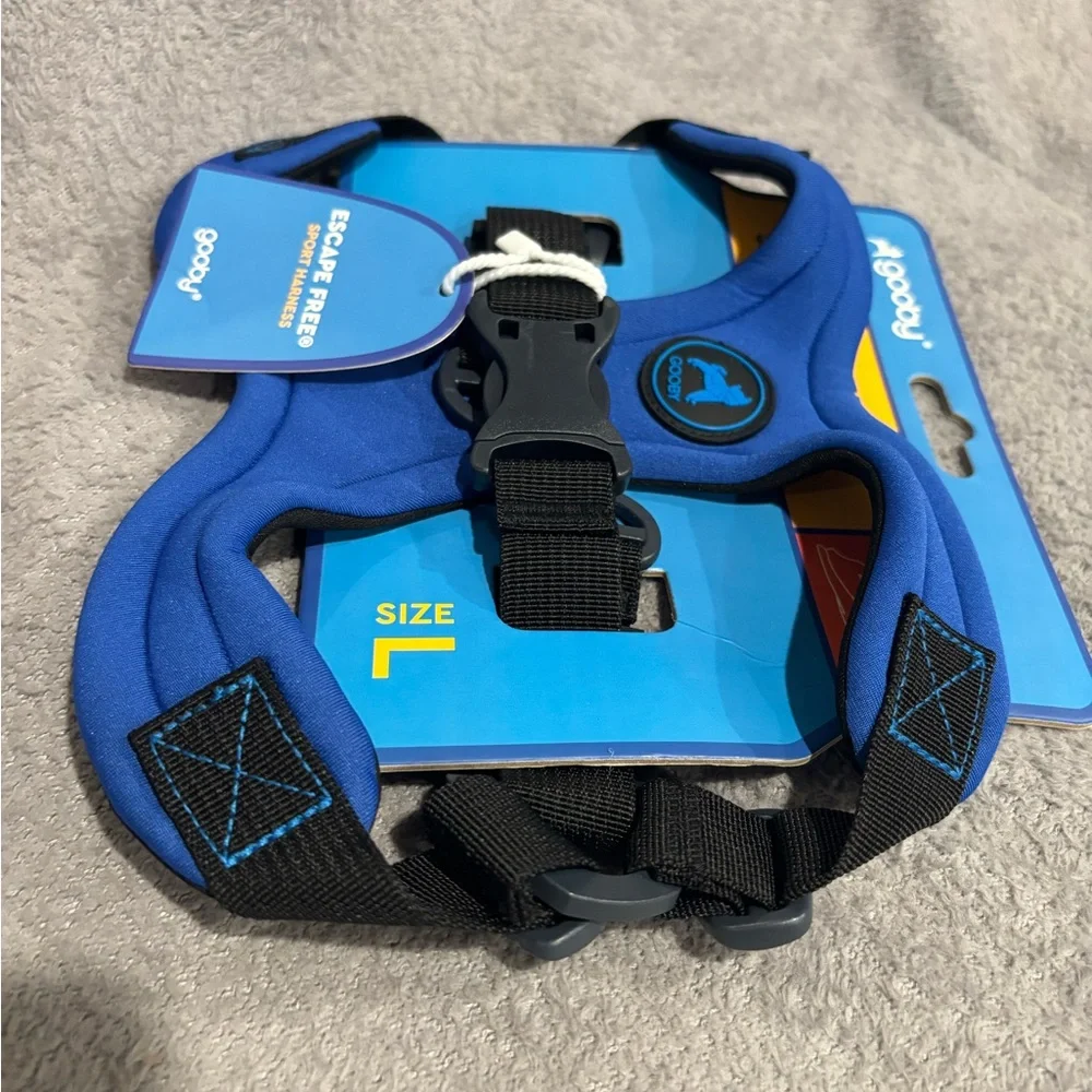Gooby Escape Free Sport Harness - Blue, Large‎ - No Choke Step-in